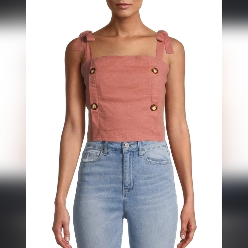 Monteau Crop top with button detail size S in mauve - Picture 1 of 7